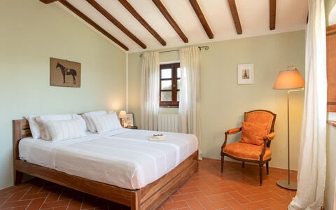 Villa Allodola 12: Furniture, Interior Design, Wall, Flooring, Floor, Wood, Bed, Bedroom, Ceiling, Home