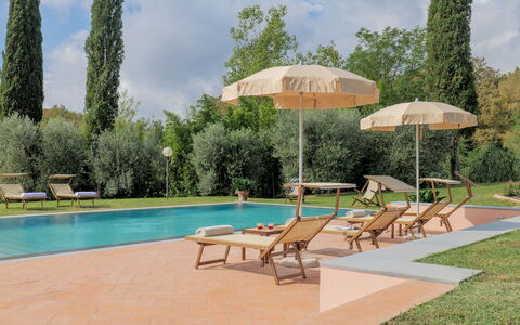 Il Cerreto 11: Swimming Pool, Furniture, Outdoor Furniture, Resort, Shade, Sunlounger, Chair, Garden, Eco Hotel, Umbrella