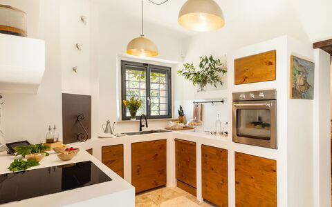 Casale Rondinella 6+2: Interior Design, Furniture, Flooring, Kitchen, Countertop, Wood, Ceiling, Light Fixture, Cabinetry, Floor