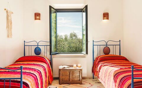 Casale Rondinella 6+2: Bedroom, Furniture, Bed, Bedding, Interior Design, Linens, Home, Bed Frame, Bed Sheet, Paint