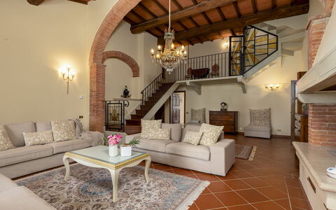 Villa la Monarca 16: Furniture, Interior Design, Couch, Ceiling, Flooring, Lighting, Living Room, Table, Room, Floor