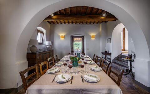 Muricciaglia 14: Furniture, Chair, Kitchen & Dining Room Table, Dining Room, Houseplant, Villa