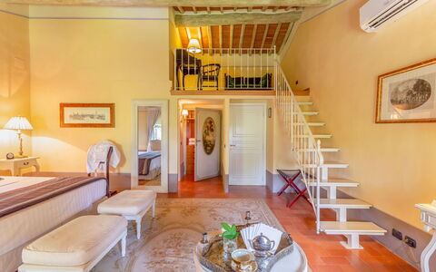 Villa Ginevra 12: Furniture, Interior Design, Flooring, Bedroom, Bed, Floor, Ceiling, Lighting, Bed Frame, Home