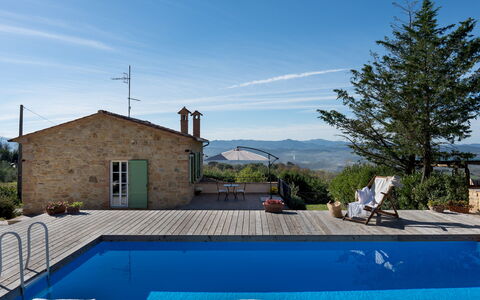 Villino Ariachiara 6: Blue, Swimming Pool, Outdoor Furniture, Cottage, Chair, Eco Hotel, Estate, Villa, Flowerpot, Houseplant