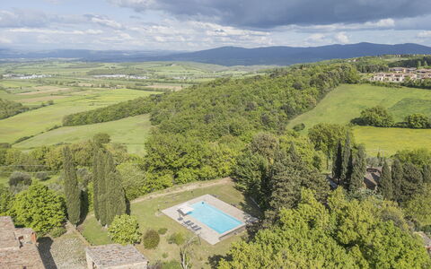 Casa Clara Pool, Casole Elsa, Monti: Landscape, Estate, Landscaping, Plantation, Farmhouse, Villa, Hacienda, Swimming Pool, Evergreen