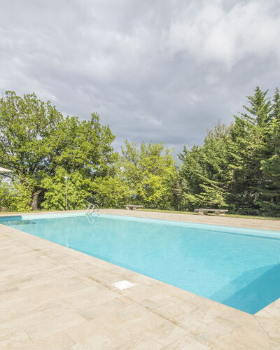 Casa Clara Pool, Casole Elsa, Monti: Blue, Swimming Pool, Shade, Resort, Landscaping, Eco Hotel, Tile, Outdoor Furniture, Evergreen