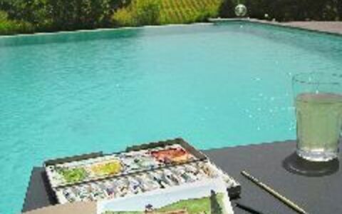 The view from the swimming pool