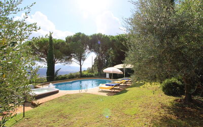 Villino Alba: Water, Plant, Sky, Cloud, Swimming Pool, Tree, Shade, Umbrella, Outdoor Furniture, Grass