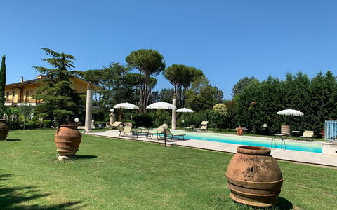 Villa Quattro Mori: Plant, Sky, Water, Property, Botany, Azure, Tree, Window, Shade, Swimming Pool