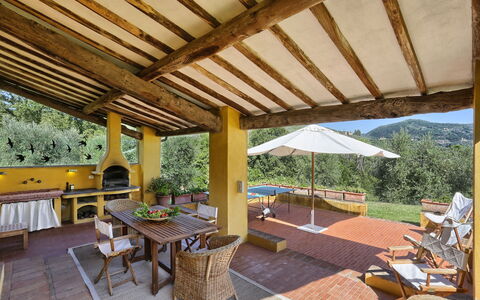 Le Pergole: Property, Building, Real Estate, Patio, Room, House, Porch, Shade, Furniture, Roof