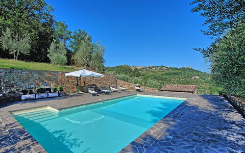 Villa Montalcino: Piscina, Proprietà, Immobiliare, Estate, Casa, Tempo Libero, Costruzione, Villa, Erba, Albero