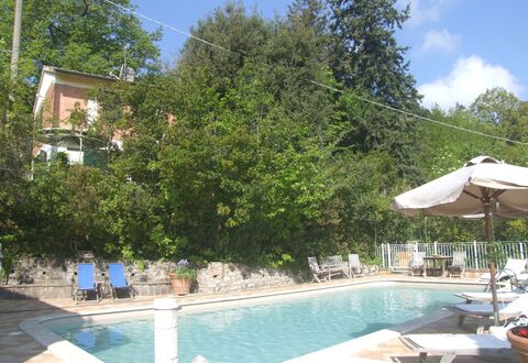 Villa La Quercia: Water, Plant, Sky, Building, Cloud, Azure, Swimming Pool, Tree, Outdoor Furniture, Shade